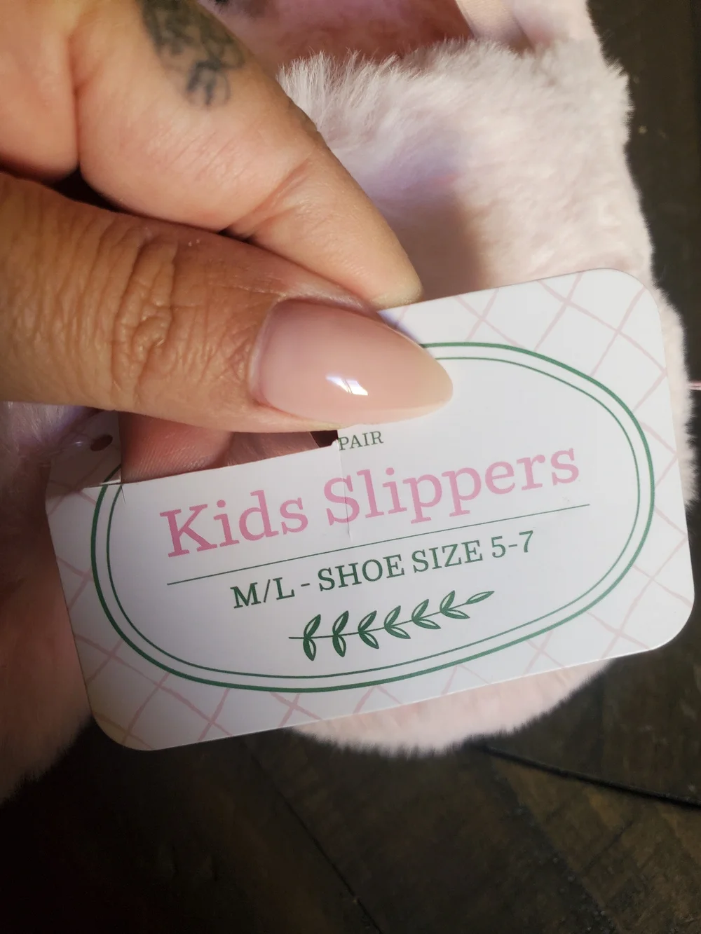 Kids Pink Fuzzy Slide Slippers